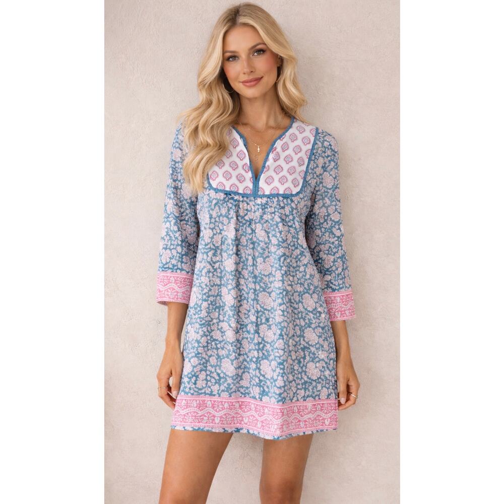 SZ Blockprints Jaipur Mini Dress Multicolor Size Small